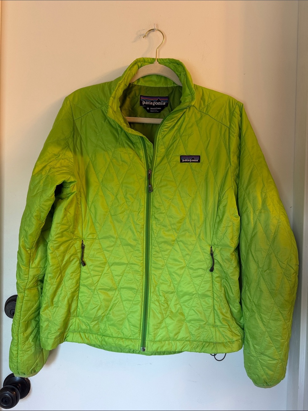 Bright Green Patagonia Nano Puff Jacket womems Medium quilted